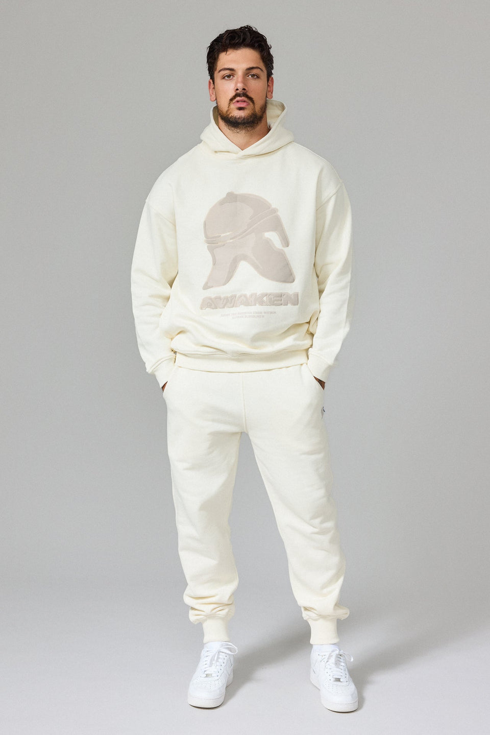 3D Helmet Joggers - White
