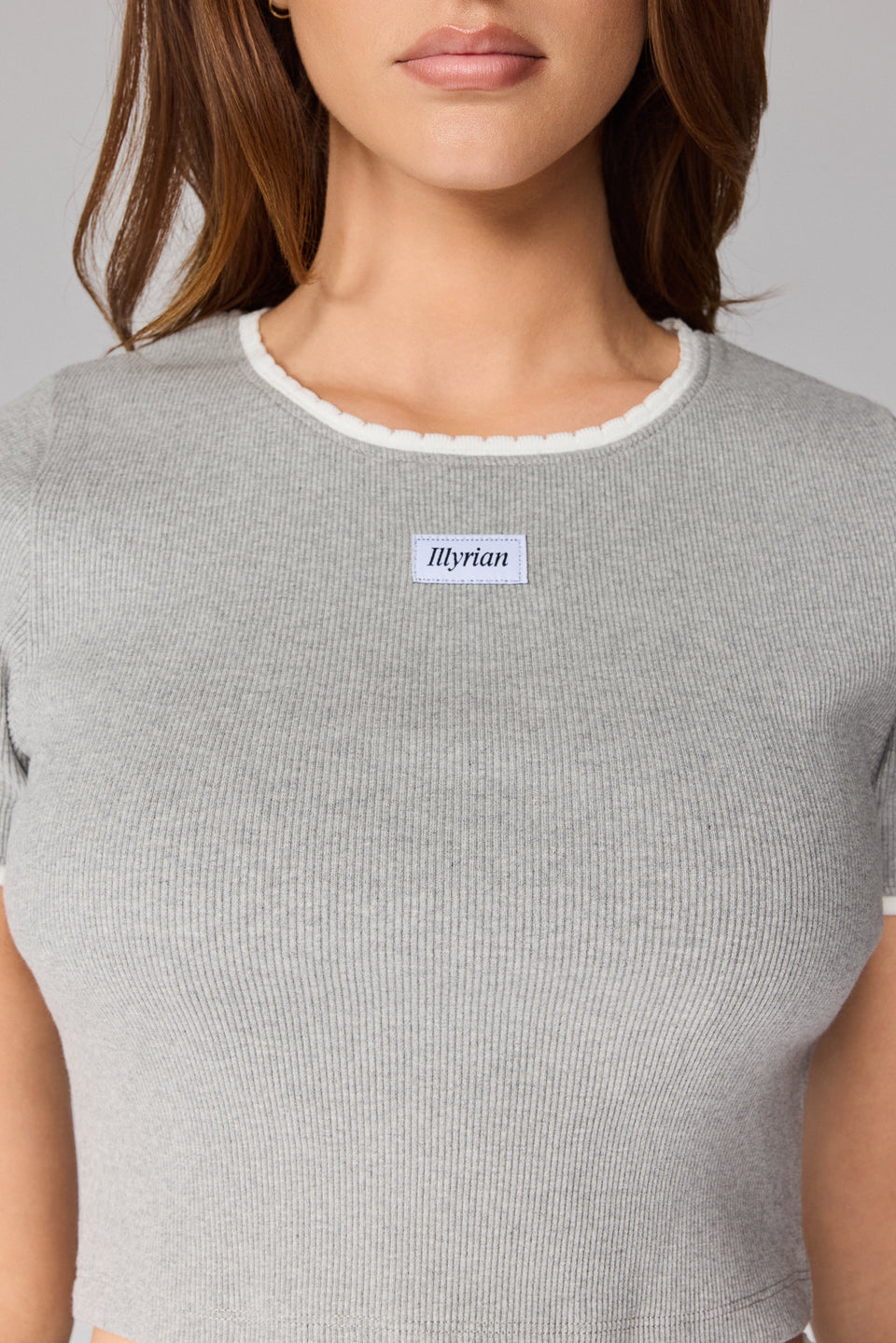 Illyrian Ribbed Top - Grey Melange