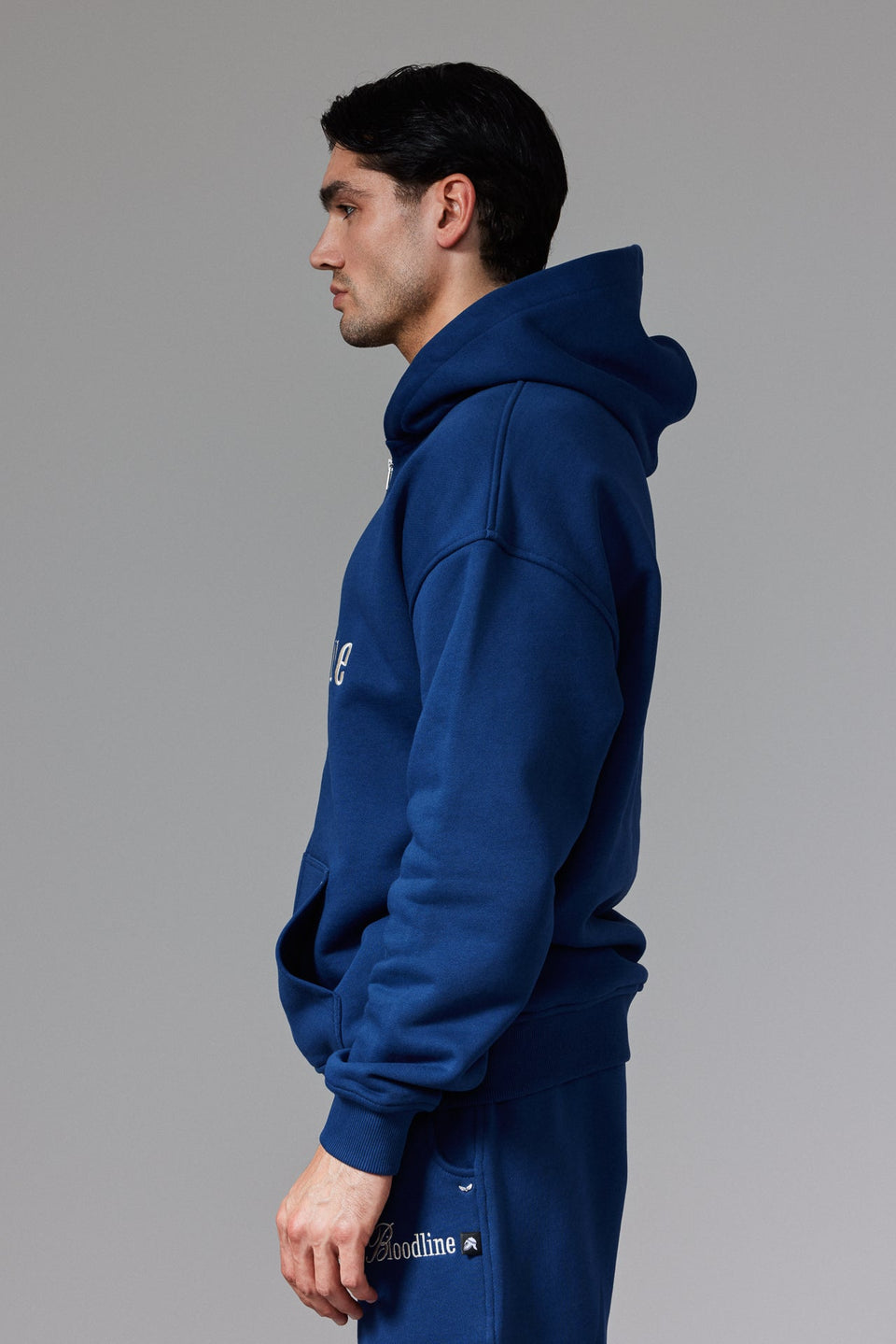 Bloodline Zipped Hoodie - Navy Blue