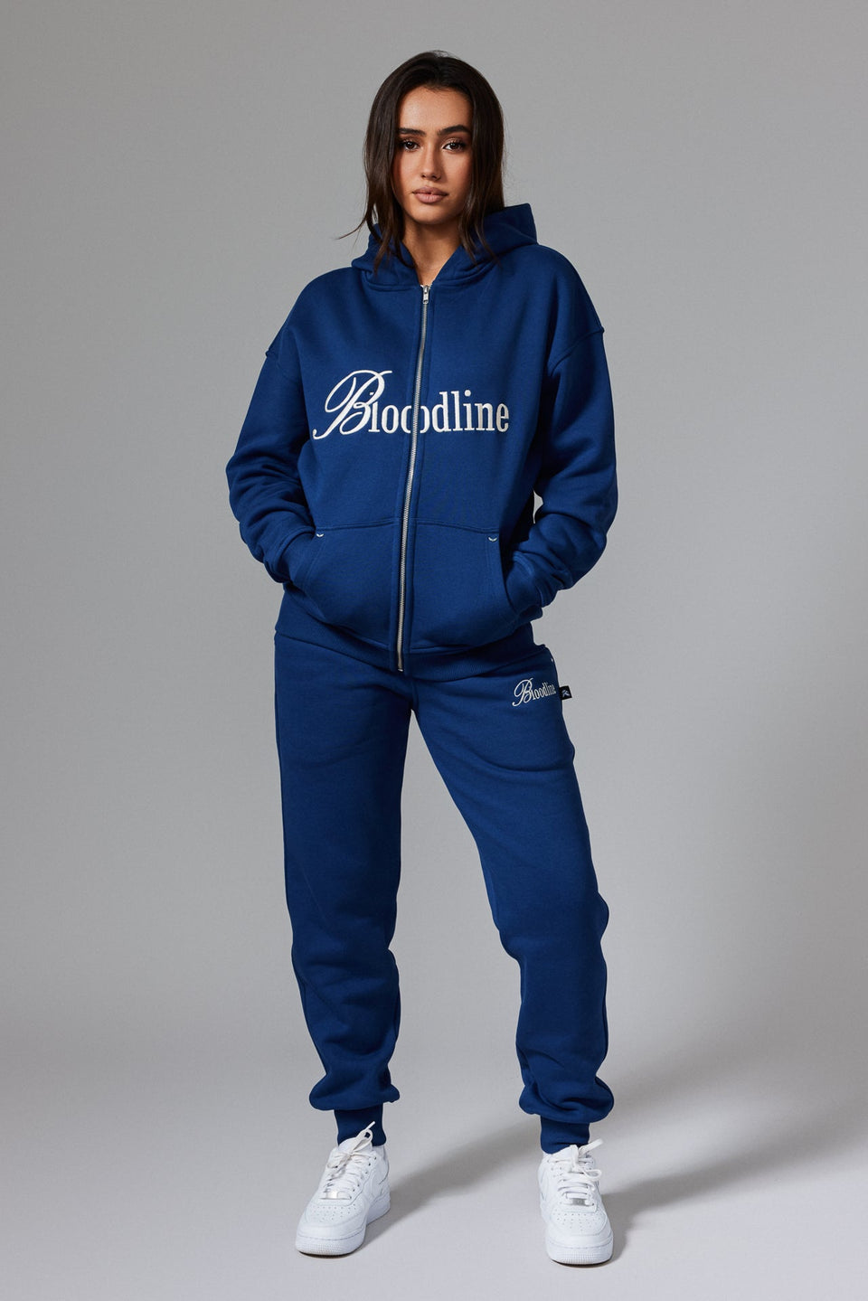 Bloodline Zipped Hoodie - Navy Blue