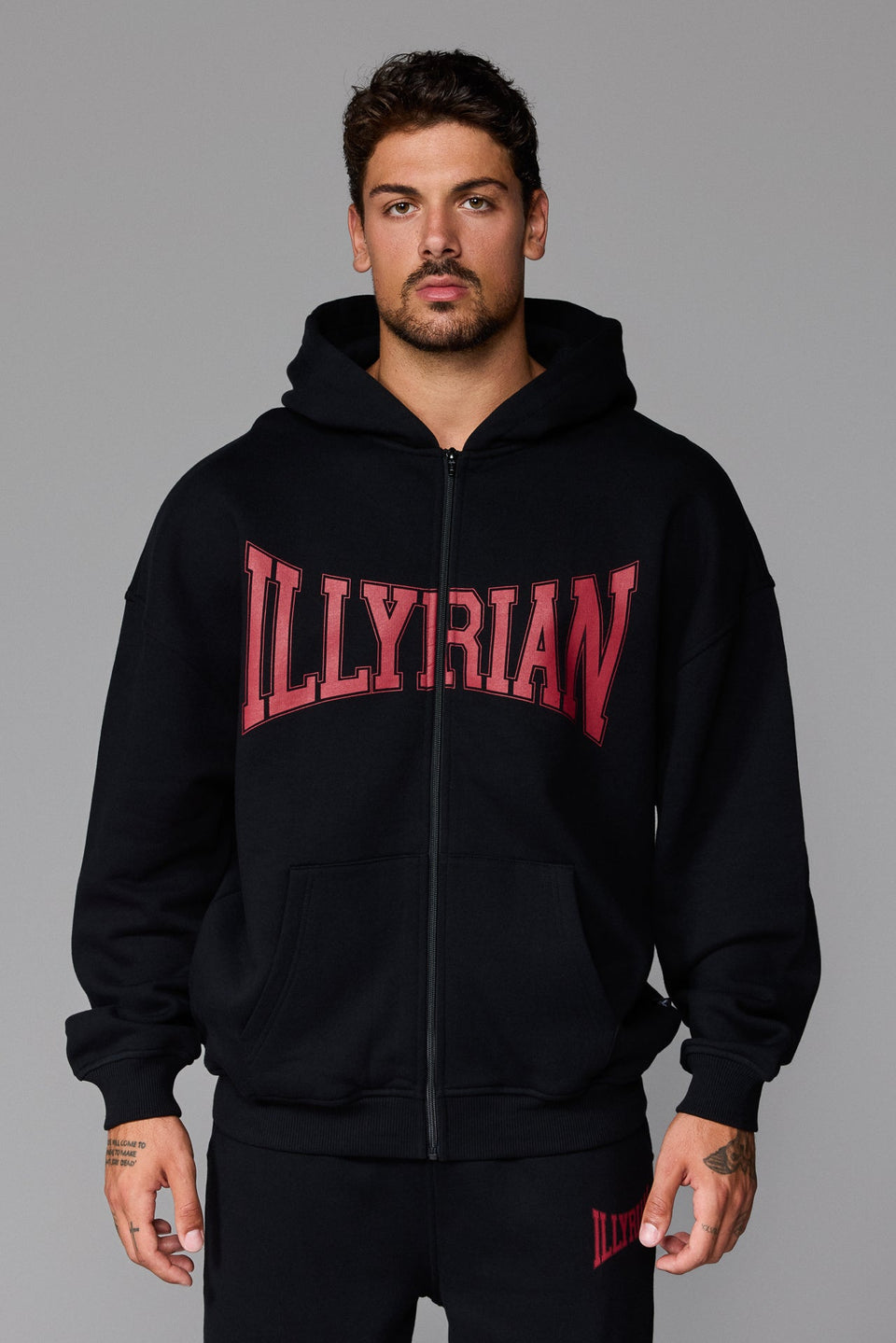 Illyrian AW26 Zipped Hoodie - Black