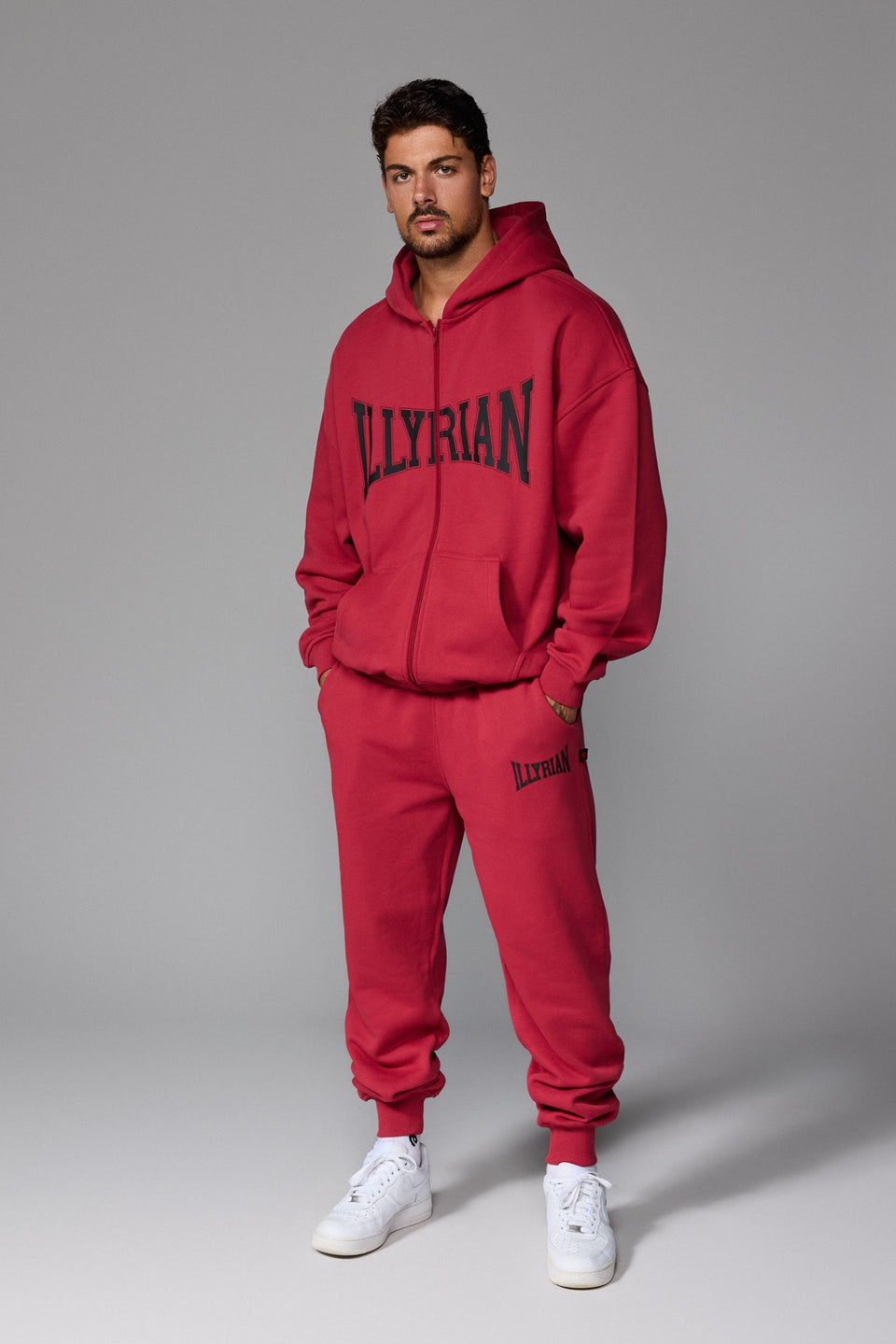Illyrian AW26 Zipped Hoodie - Red