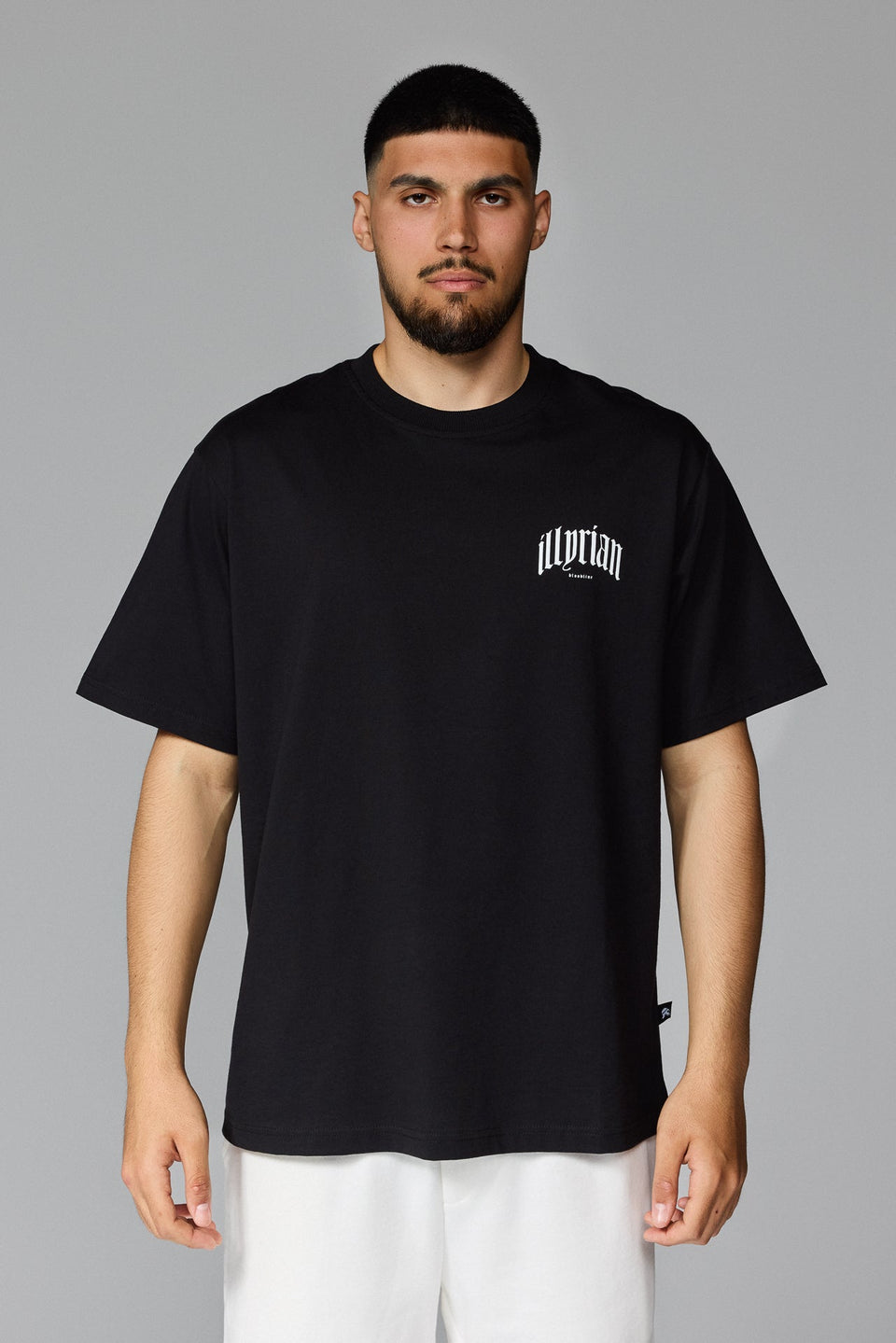 Illyrian Printed Chest Logo Tee - Black