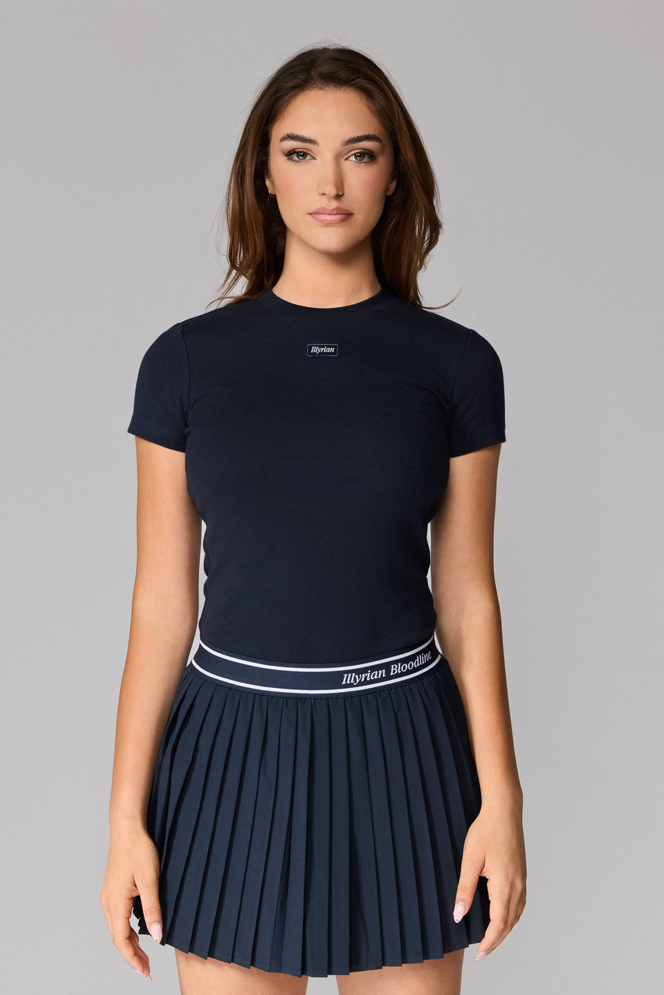 Illyrian Pleated Skirt - Navy