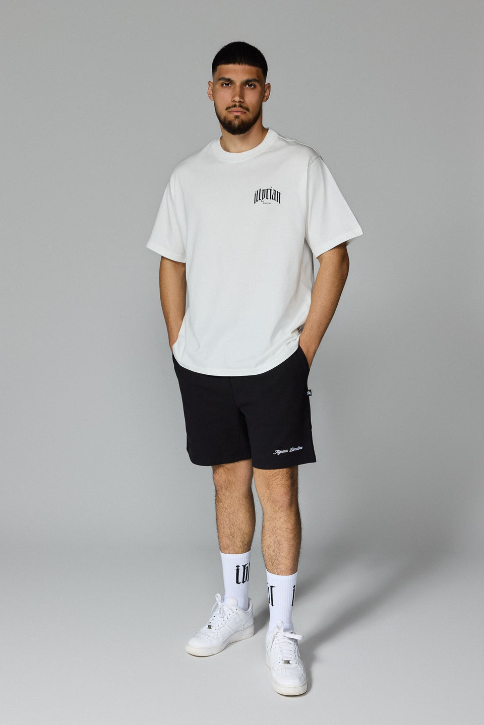 Illyrian Printed Chest Logo Tee - White