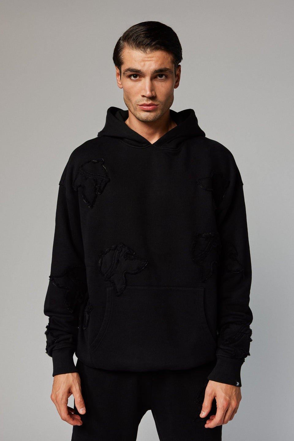 Helmet Patch Hoodie - Black