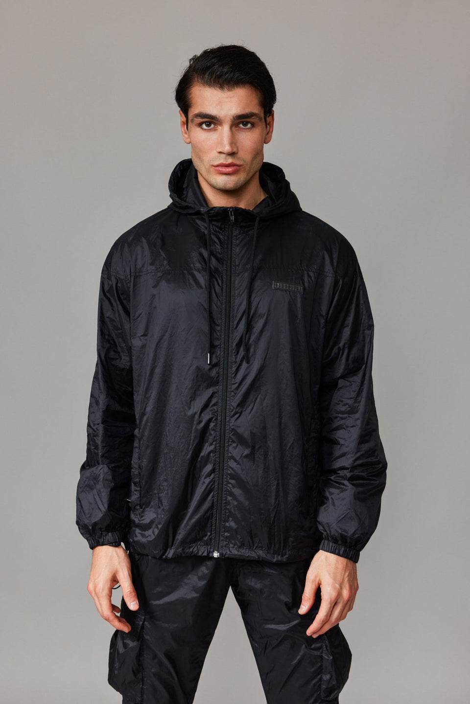 Men Windbreaker Jacket - Black