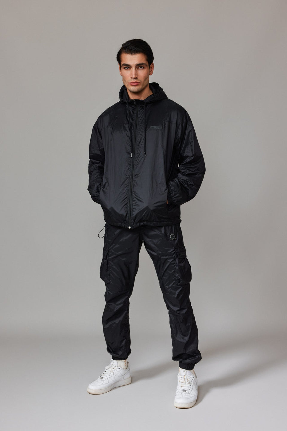 Men Windbreaker Jacket - Black