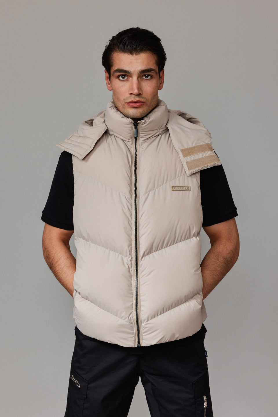 Bloodline Zipped Vest - Stone