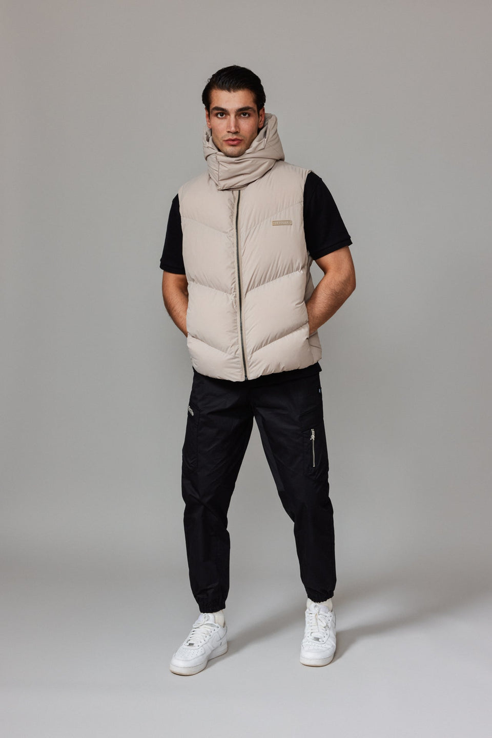 Bloodline Zipped Vest - Stone