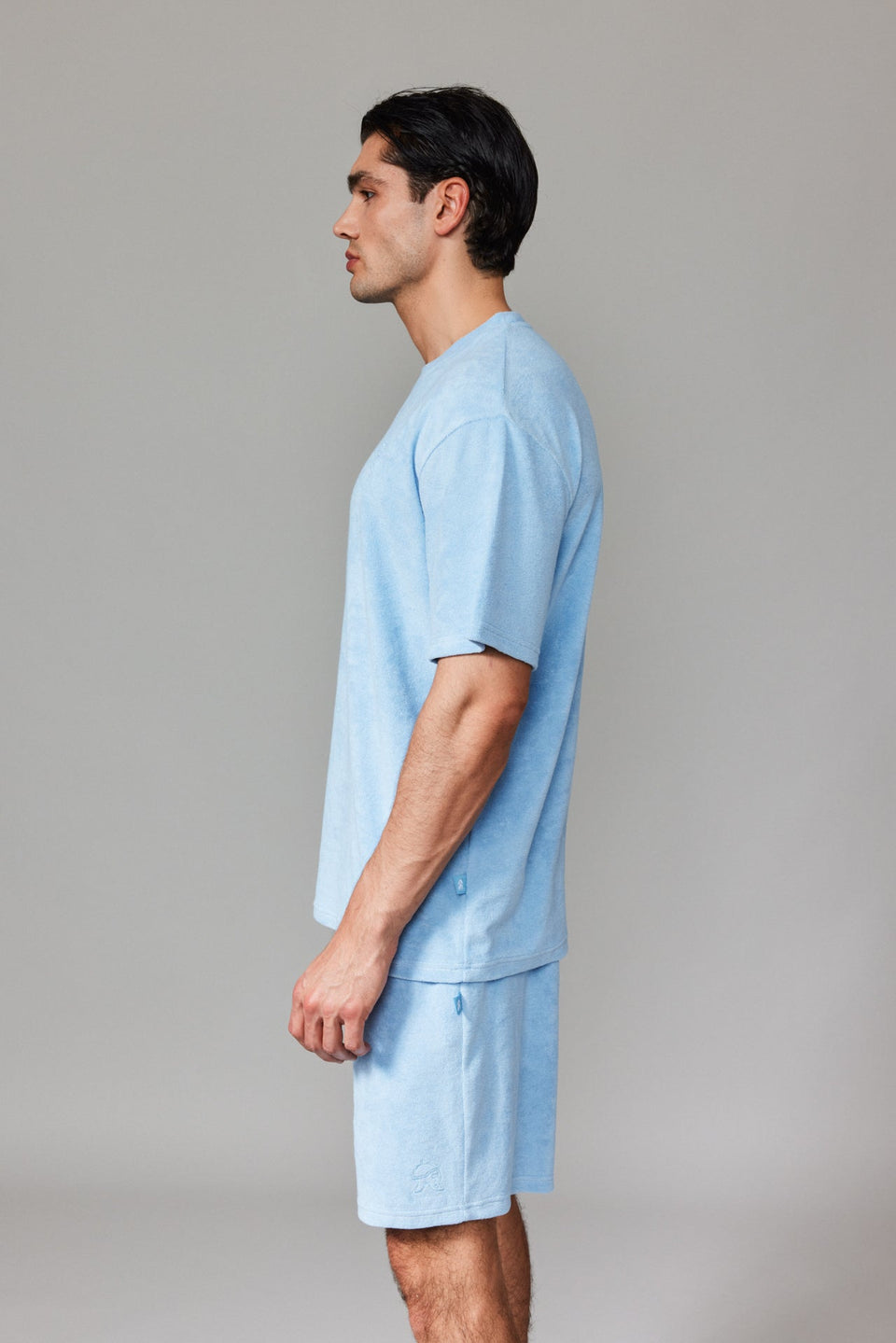 Men Towel T-shirt - Baby Blue