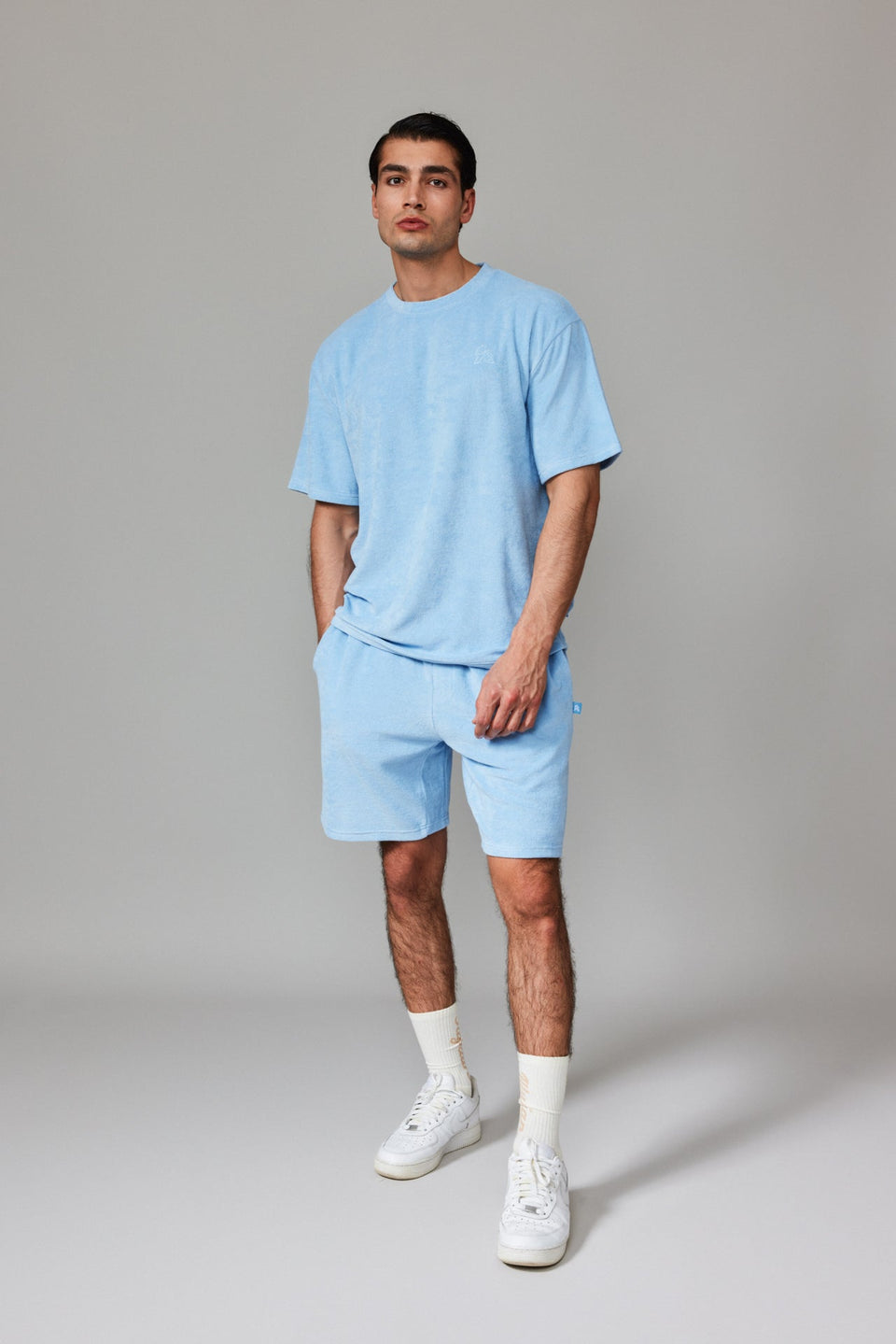 Men Towel T-shirt - Baby Blue