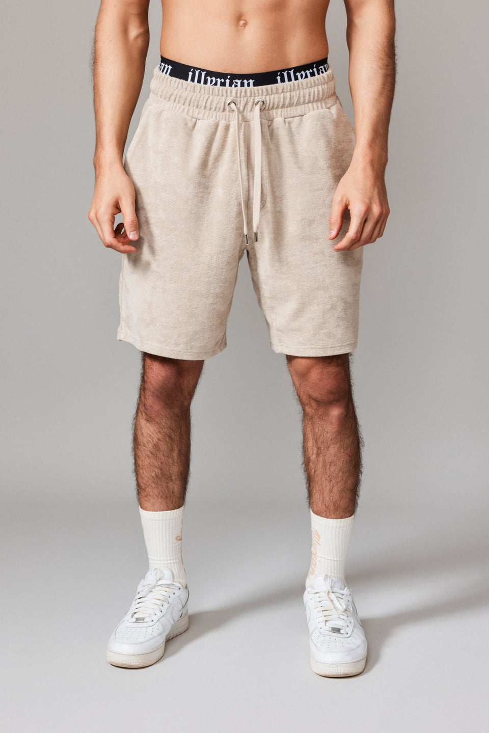 Men Towel Shorts - Stone